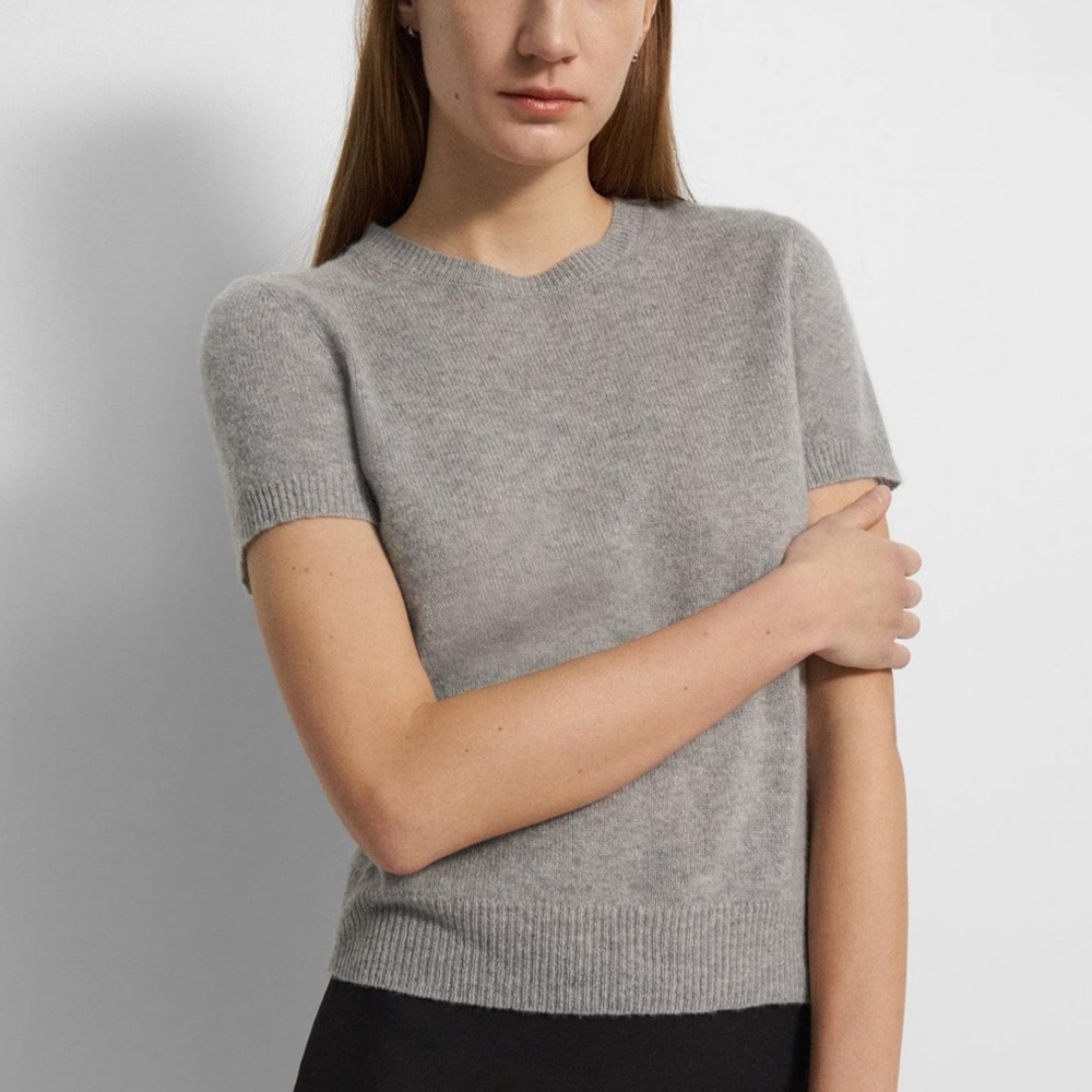 Theory Cashmere Short Sleeve Sweater